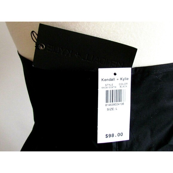 Women's Blouses Designer Kendall & Kylie Black Halter Peplum Style Blouse Large - Picture 14 of 14